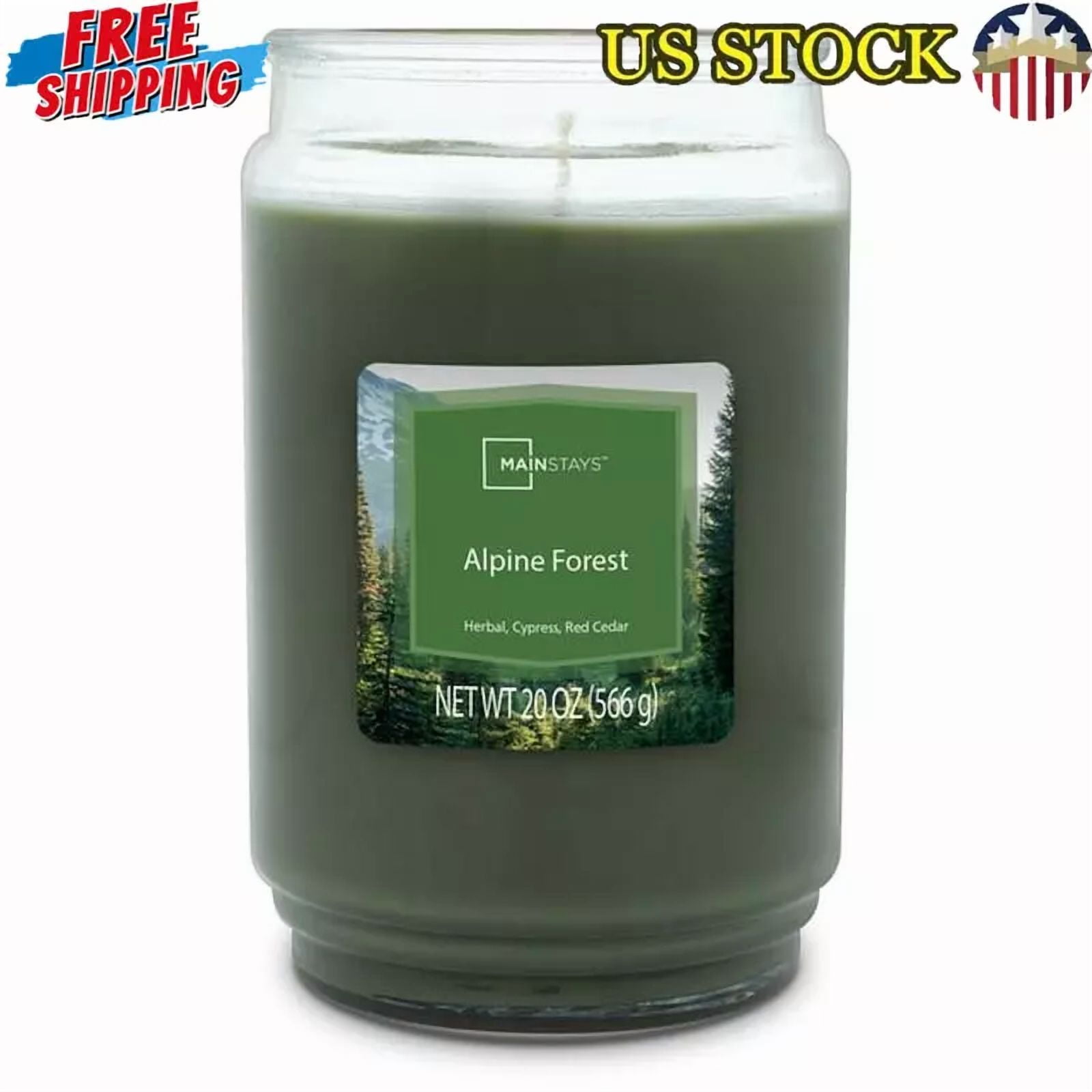 Alpine Forest Scented Candle Clean Burn Fresh Aroma Decorative Jar 20Oz New