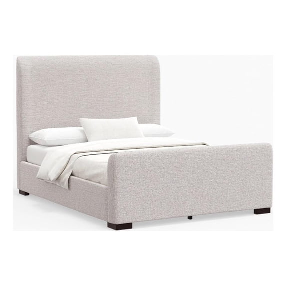 Alpine Furniture Adele Upholstered California King Platform Bed in Beige
