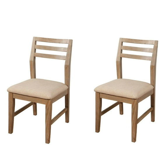 Alpine Furniture Aiden Set of 2 Dining Side Chairs in Weathered Natural (Brown)