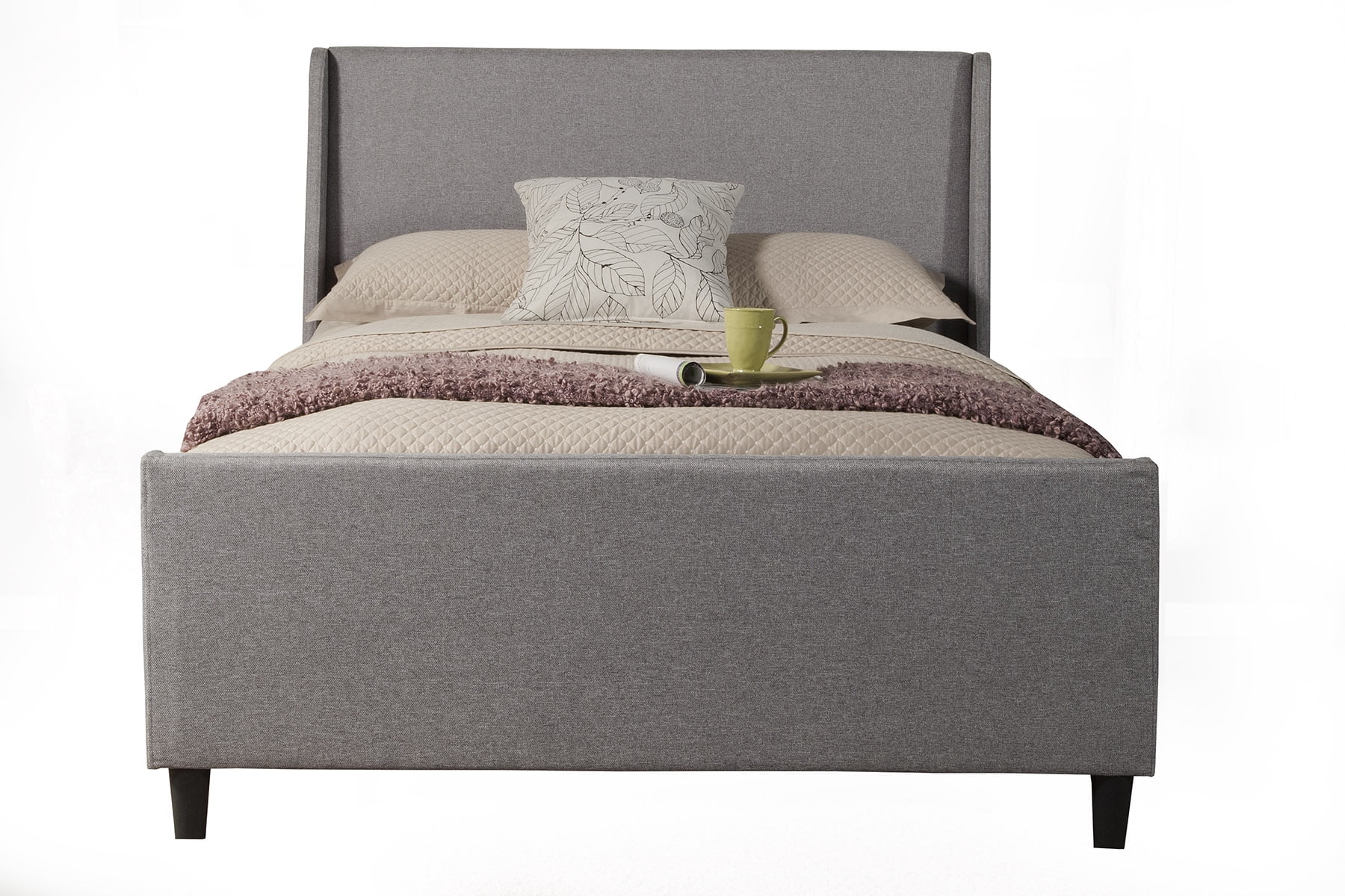 Alpine Furniture Amber Upholstered Platform Bed Multiple Sizes