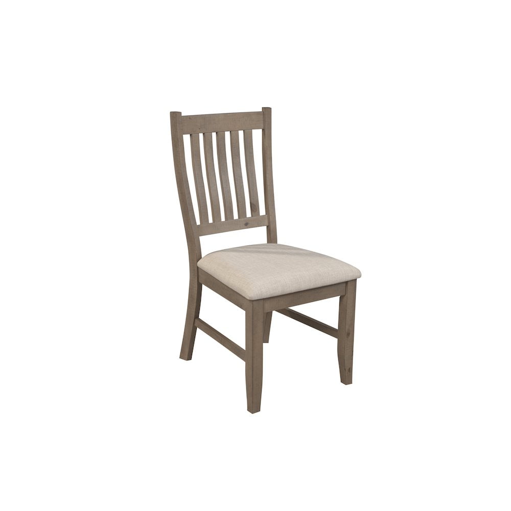 Arlo Natural Pine Wood Ladderback Side Chair with Beige Cushion