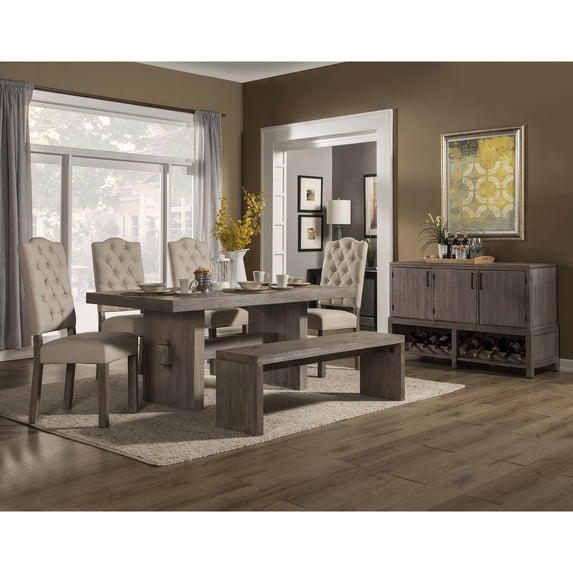 Alpine Furniture Fiji Bench, Weathered Grey