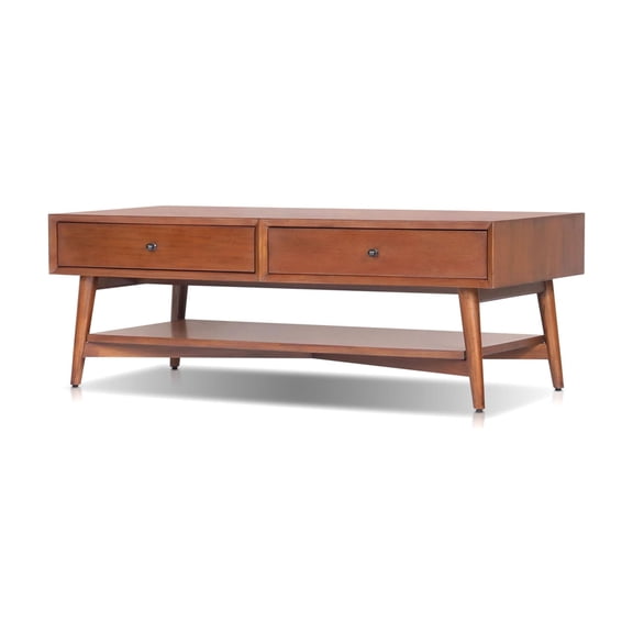 Alpine Furniture Flynn Rectangular Wood Coffee Table - Chestnut Brown