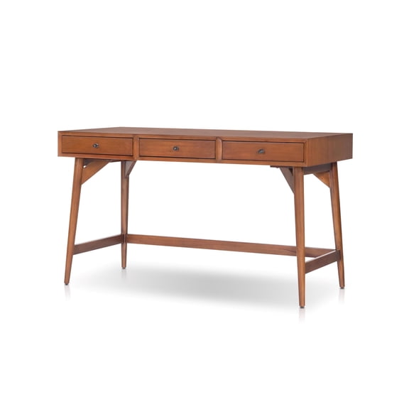 Alpine Furniture Flynn Wood Large Writing Desk - Chestnut Brown