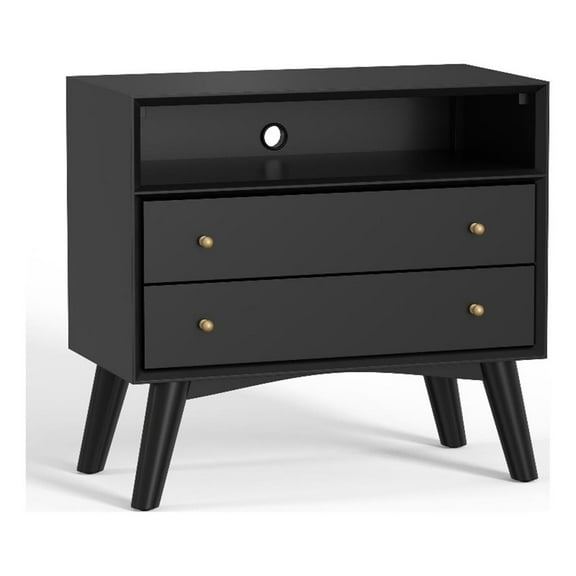 Alpine Furniture Flynn Large Nightstand, Black
