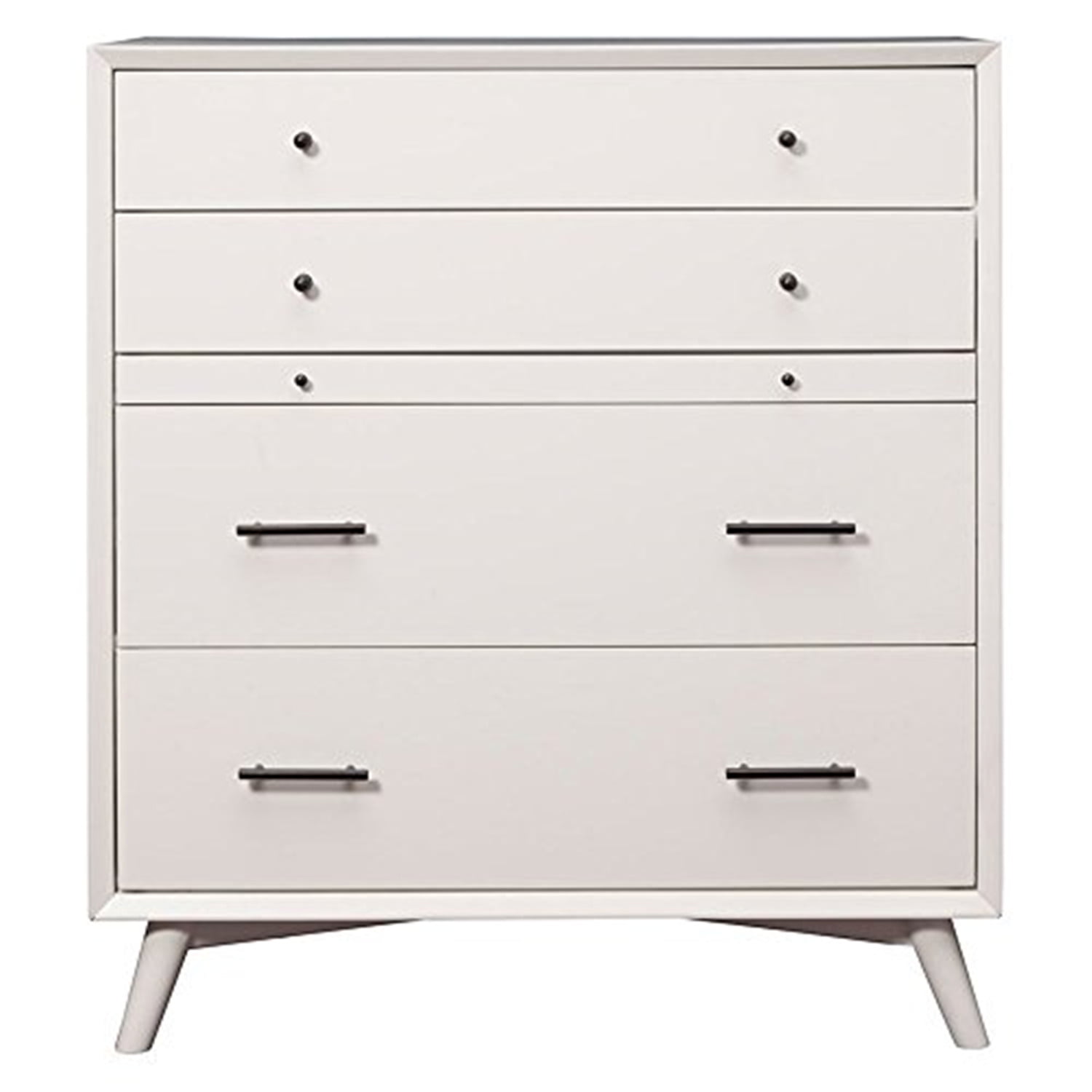 Flynn Transitional White 4-Drawer Mid-Century Modern Chest