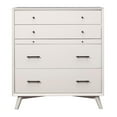 thumbnail image 1 of Flynn Mid Century Modern 4 Drawer Multifunction Chest with Pull Out Workstation Tray in White Finish, 1 of 5