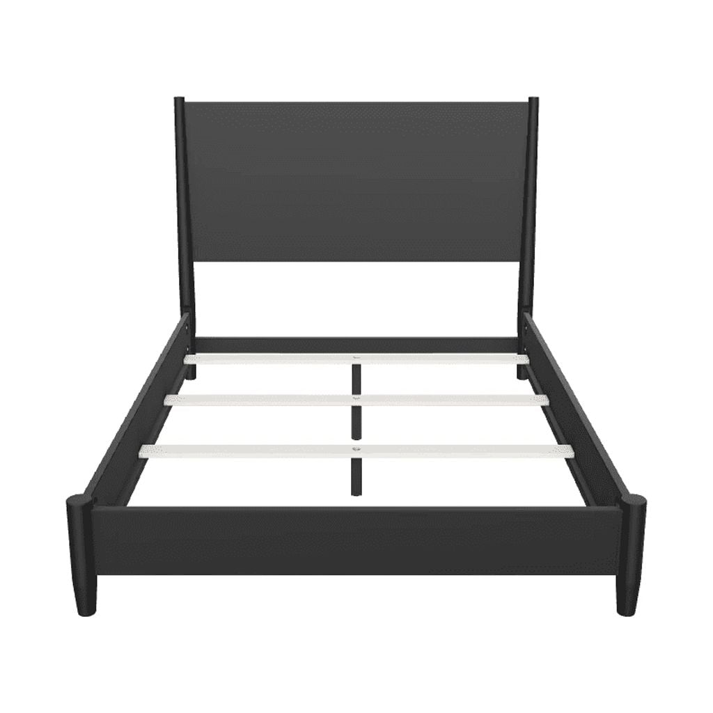 Mid-Century Transitional Black California King Panel Bed