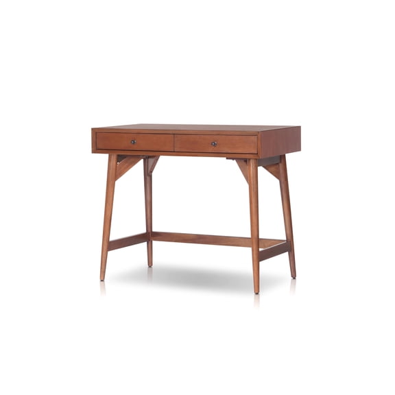 Alpine Furniture Flynn Wood Mini Writing Desk - Chestnut Brown