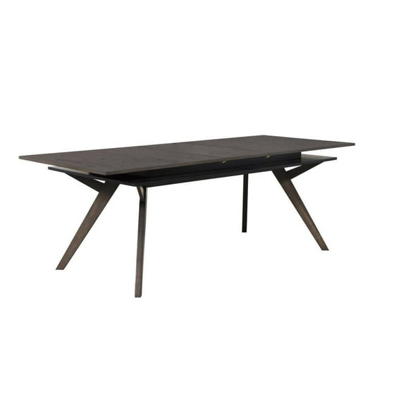 Alpine Furniture Lennox Rectangular Extension Dining Table, Dark Tobacco
