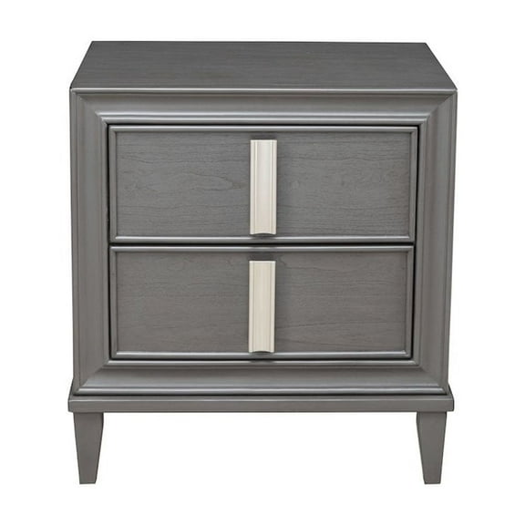 Lorraine 2 Drawer Nightstand - Dark Grey