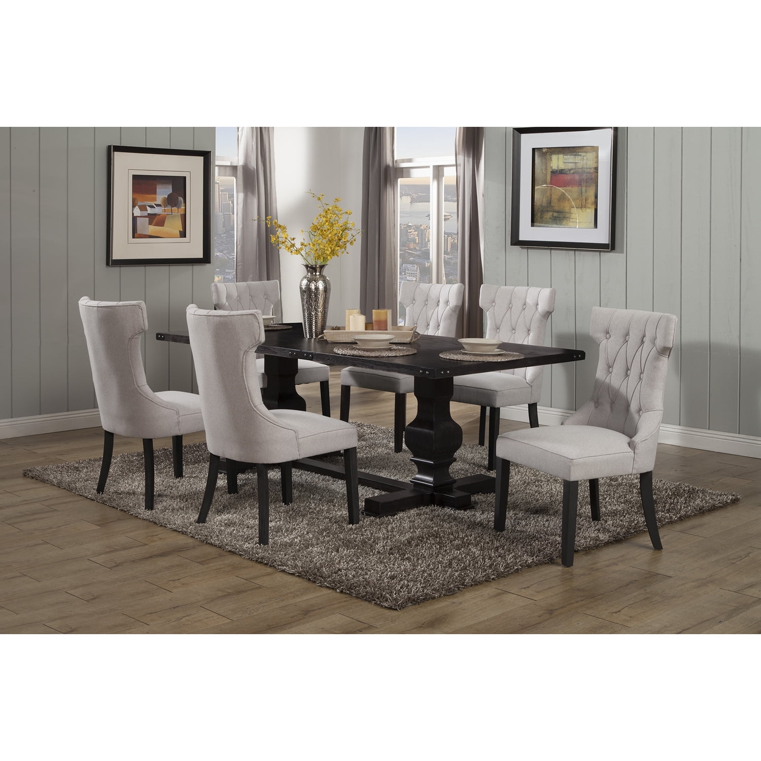 Manchester 88'' Vintage Black Reclaimed Wood Dining Table
