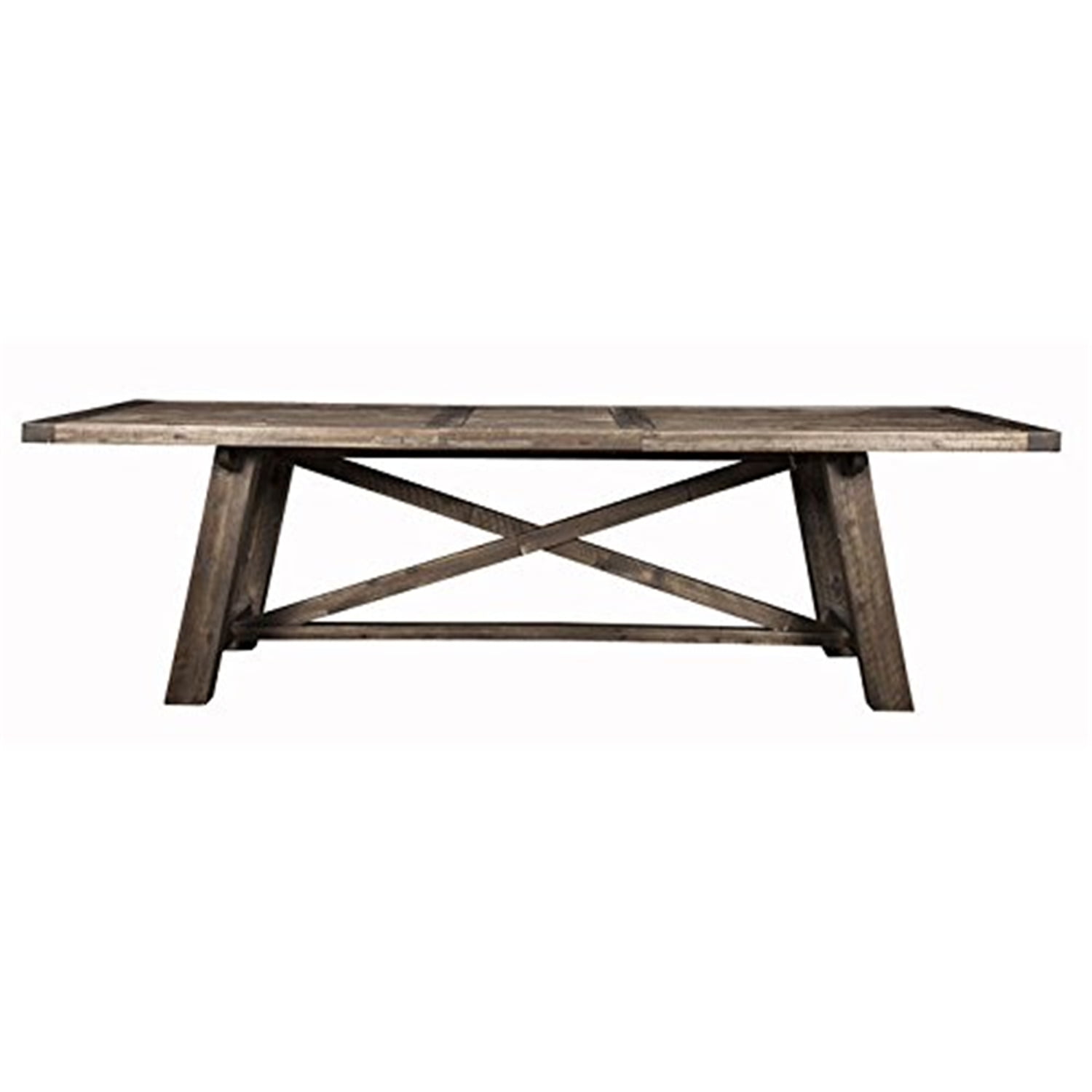 Salvaged Gray Acacia Wood Extendable Dining Table for Eight