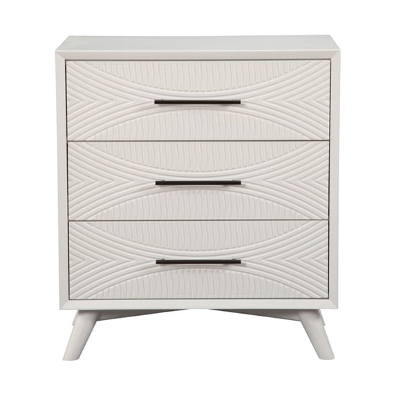 Three Drawers Mahogany Wood Small Chest with Splayed Legs White - Saltoro Sherpi