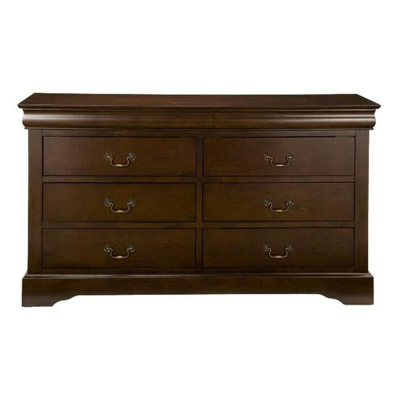 West Haven Transitional 59.5" Brown Dresser with 6 Dovetail Drawers