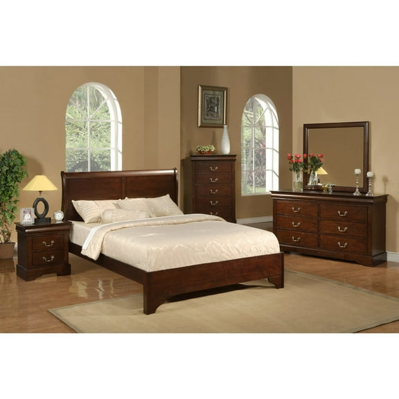 Alpine Furniture West Haven 6 Drawer Wood Dresser in Cappuccino (Brown)