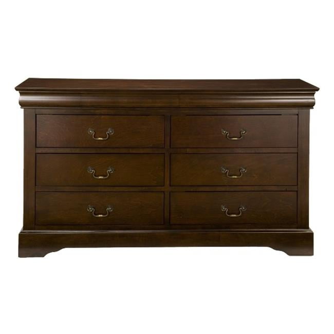 West Haven Transitional 59.5" Brown Dresser with 6 Dovetail Drawers