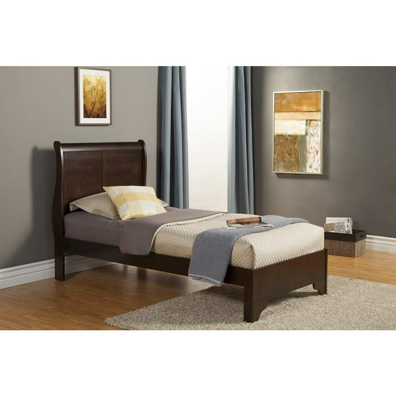 West Haven Twin Low Footboard Sleigh Bed - Cappuccino