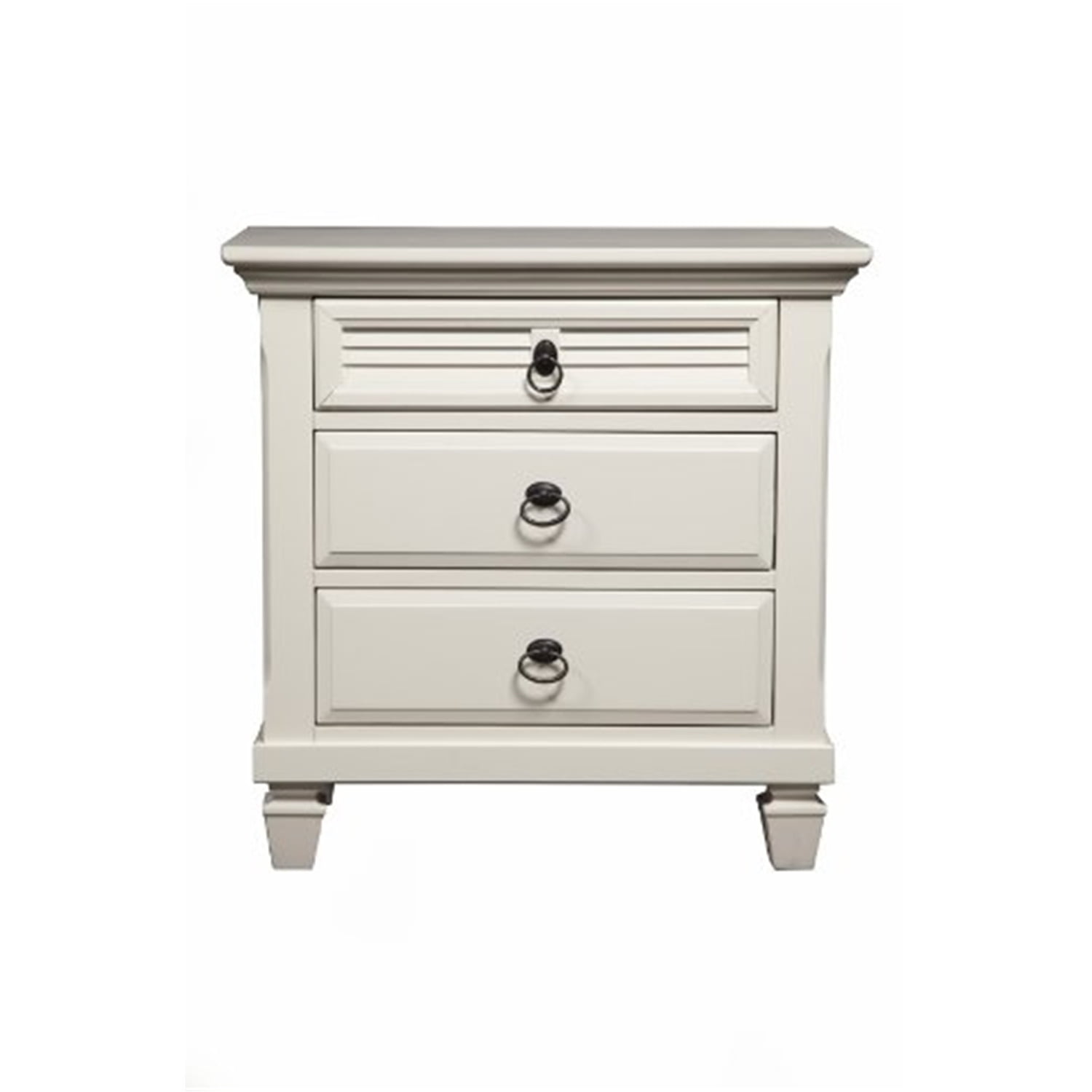 Winchester Pine White Transitional 3-Drawer Nightstand