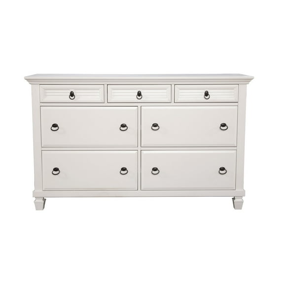 Alpine Furniture Winchester 7 Drawer Dresser, White