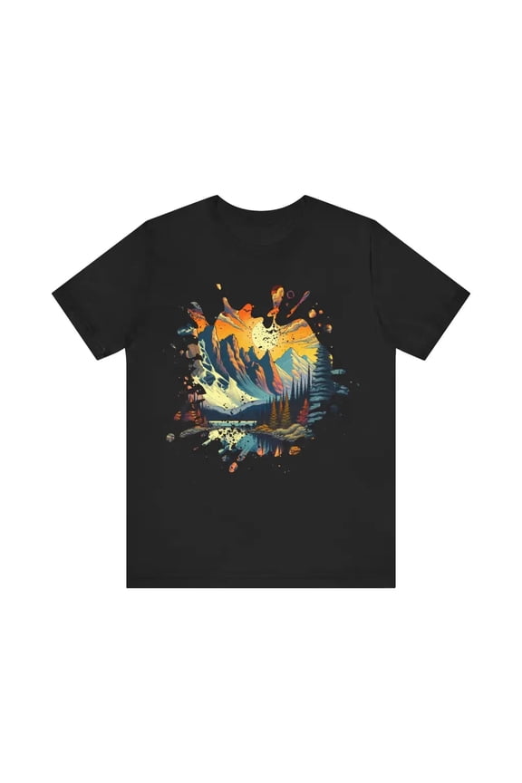Alpine Glow and Soaring Birds - Jersey Short Sleeve Tee