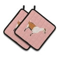 thumbnail image 1 of Alpine Goat Pink Check Pair of Pot Holders, 1 of 3