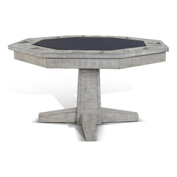 Alpine Gray Wood Game and Dining Table with Reversible Top