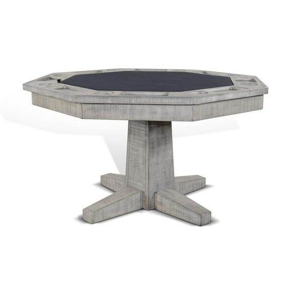 Alpine Gray Wood Game and Dining Table with Reversible Top