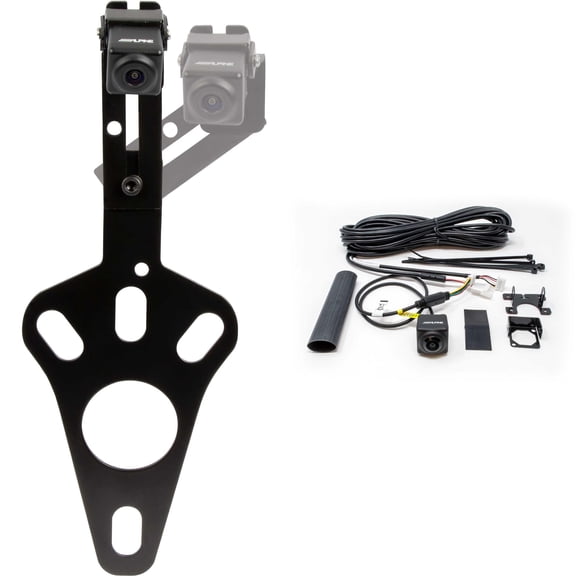 Alpine HCE-RCAM-WRA Spare Tire Rear View Camera System for Jeep 2007-2018 Wrangler JK & HCE-C2600FD Multi-View High Dynamic Range (HDR) Front Camera