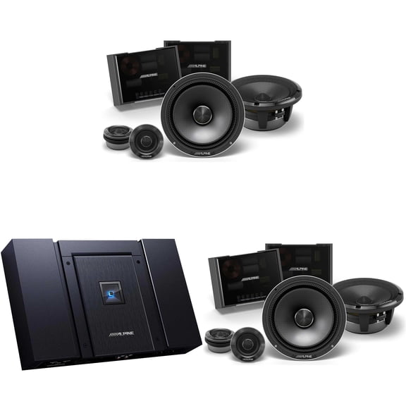 Alpine HDA-F60 Status Hi-Res 4-Ch Amp & (2) HDZ-65C 6.5" Audio Upgrade Bundle