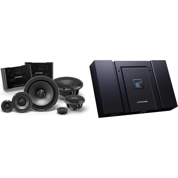 Alpine HDA-F60 Status Hi-Res 4-Ch Amp & HDZ-653S 6.5" Slim 3-Way Audio Upgrade Bundle