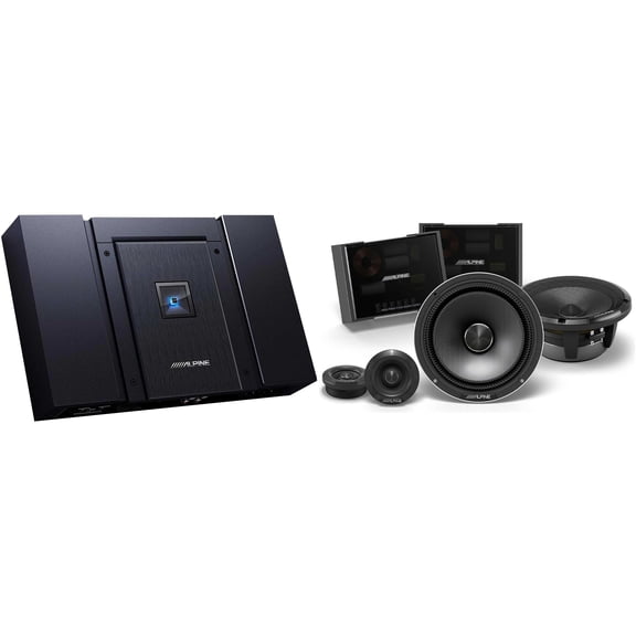 Alpine HDA-F60 Status Hi-Res 4-Ch Amp & HDZ-65CS 6.5" Slim Audio Upgrade Bundle