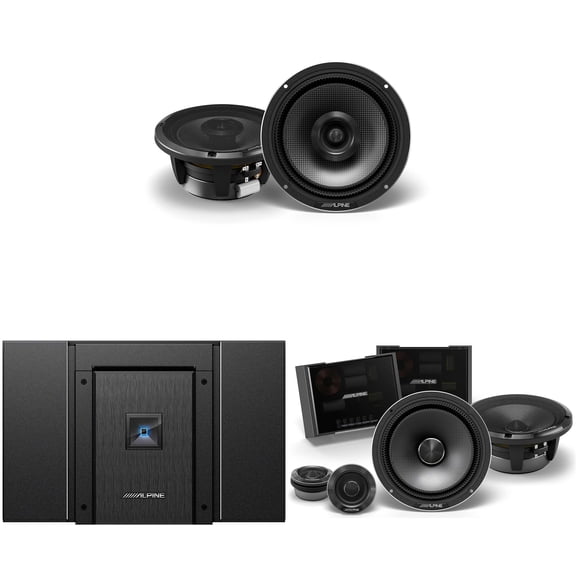 Alpine HDA-V90 Status Hi-Res 5-Ch Amp & HDZ-65C 6.5" w/ HDZ-65 6.5" Audio Upgrade Bundle