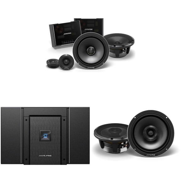 Alpine HDA-V90 Status Hi-Res 5-Ch Amp & HDZ-65CS Slim 6.5" w/ HDZ-65 6.5" Audio Upgrade Bundle