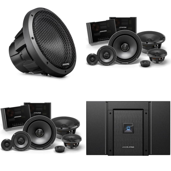 Alpine HDA-V90 Status Hi-Res 5-Ch Amp w/ (2) HDZ-653S 6.5" 3-Way Slim & HDZ-W12 12" Sub Upgrade Bundle
