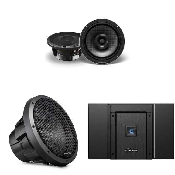 Alpine HDA-V90 Status Hi-Res 5-Ch Amp w/ HDZ-65 6.5" & HDZ-W12 12" Sub Upgrade Bundle