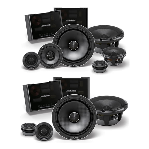 Alpine HDZ-653 Status Hi-Res 6.5 3-Way Component Speaker Set with Alpine HDZ-65C Status Series Hi-Res 6.5 2-Way Component Speaker Set