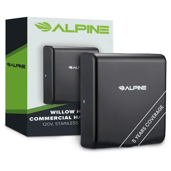 Alpine Hand Dryers for Bathrooms Commercial Extreme Speed Automatic Electric Hand Dryer for Home Bathroom / Restaurant with HEPA Filter, Heat & Speed Control - ADA Compliant (120v Matt Black)
