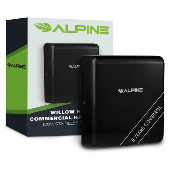Alpine Hand Dryers for Bathrooms Commercial Extreme Speed Automatic Electric Hand Dryer for Home Bathroom / Restaurant with HEPA Filter, Heat & Speed Control - ADA Compliant (120v Black)