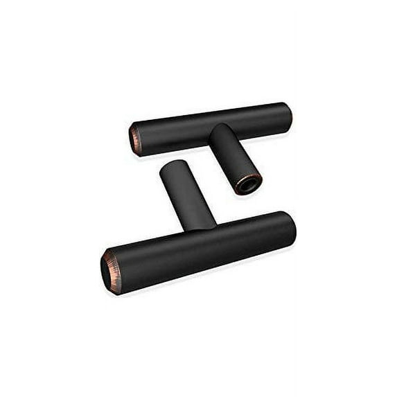 Alpine Hardware Solid Euro Style Bar Handle Pull | 25Pack ~1 3/4" Length | Heavy Stainless Steel T-Knob Pull with a Matte Black Bronze Finish | Cabinet Hardware