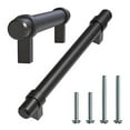 thumbnail image 1 of Alpine Hardware Solid Euro Style Bar Handle Pull | 5Pack ~ 3.75" Hole Center & 5 1/2" Length | Heavy Stainless Steel Banded T-Bar Pull with a Matte Black Finish | Cabinet Hardware, 1 of 3