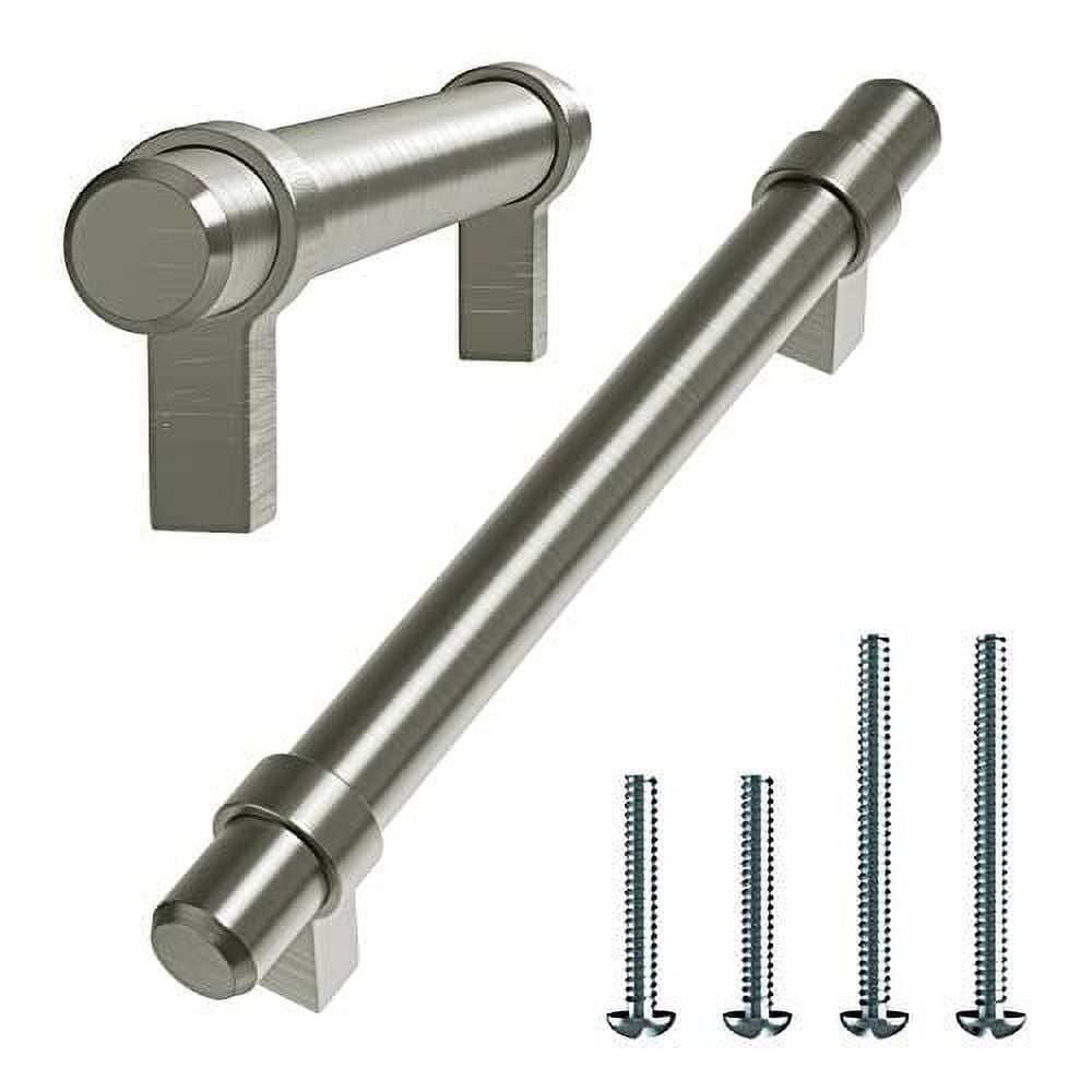 Alpine Hardware Solid Euro Style Bar Handle Pull 5Pack 3" Hole Center & 5 3/8" Length