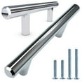 thumbnail image 1 of Alpine Hardware Solid Stainless Steel Euro Bar Cabinet Handle Drawer Pull (1/2-inch Diameter), 15-inch Length (12.63-inch Hole Center), Chrome, 1-Pack, 1 of 5