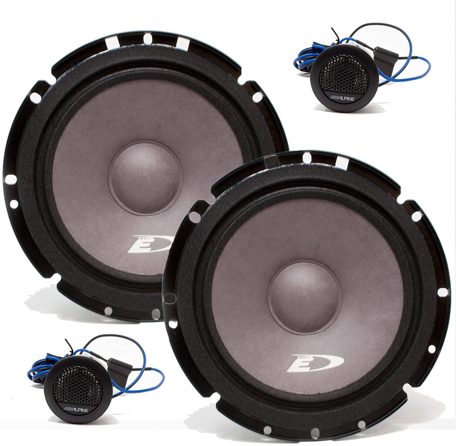 Alpine High Efficient Adjustable Car Speakers, Black, 6.5"