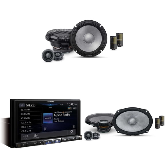 Alpine ILX-507 7-Inch Multimedia Receiver w/ & 6.5" & 6x9" R2 Speaker Bundle - R2-S65C 2-Way Comp. Set & a Pair of R2-S69C