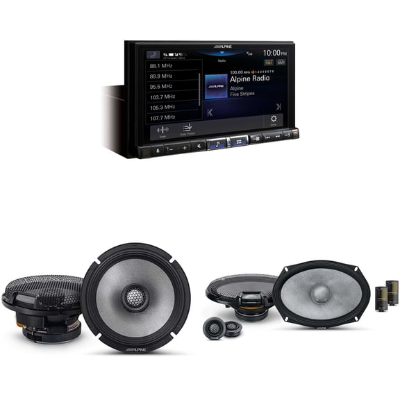 Alpine ILX-507 7-Inch Multimedia Receiver w/ R2-S69C 6x9" Comp & R2-S65 6.5" Coaxial Bundle