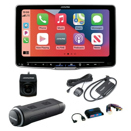 Alpine ILX-F509 Halo9 9" Multimedia Receiver with KTX-NS01 Nav Module, SXV300v1 Sat Tuner, SWI-CP5 Steering Wheel Interface, BU Camera