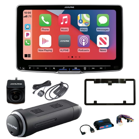Alpine ILX-F509 Halo9 9" Receiver Compatible with Wireless Android Auto & Apple CarPlay with Steering Wheel Interface, Satellite Tuner, and Back up Camera with Frame