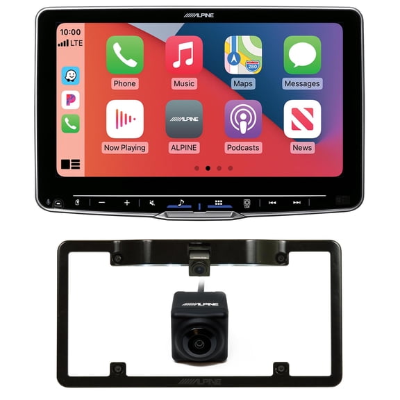 Alpine ILX-F509 Halo9 9" Receiver Compatible with Wireless Android Auto & Apple CarPlay with KTX-C10LP Frame and HCE-C1100 Back Up Cam