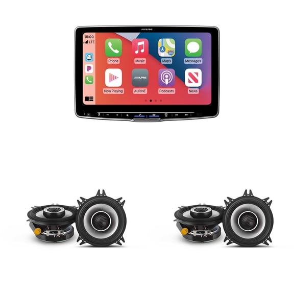 Alpine ILX-F511 Halo11 11" Multimedia Touchscreen Receiver & 2 Pairs Alpine S2-S40 Type S 4" Coax Speakers